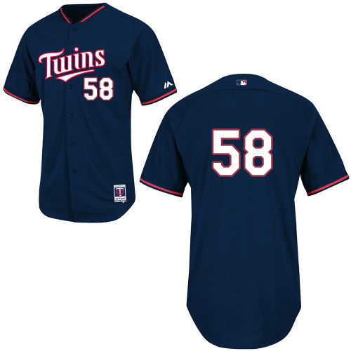 A-J Achter #58 Youth Baseball Jersey-Minnesota Twins Authentic 2014 Cool Base BP MLB Jersey